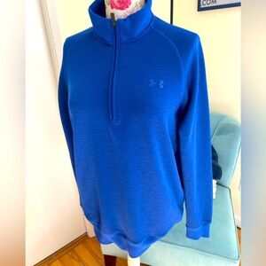 Under Armour Cold Gear Storm 1/4 Zip Pullover Fleece Sweater Electric Blue  L